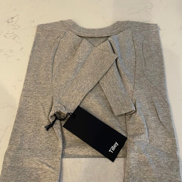 Tilley SS Casual Boyfriend Cut 100% Organic Cotton T Shirt Grey + White NIB - Picture 6 of 7